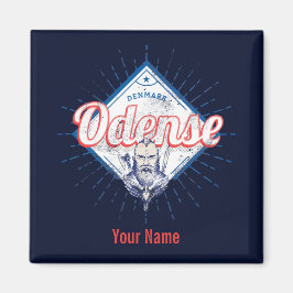 Odense City Denmark Retro Viking Vintag Souvenir Magnet
