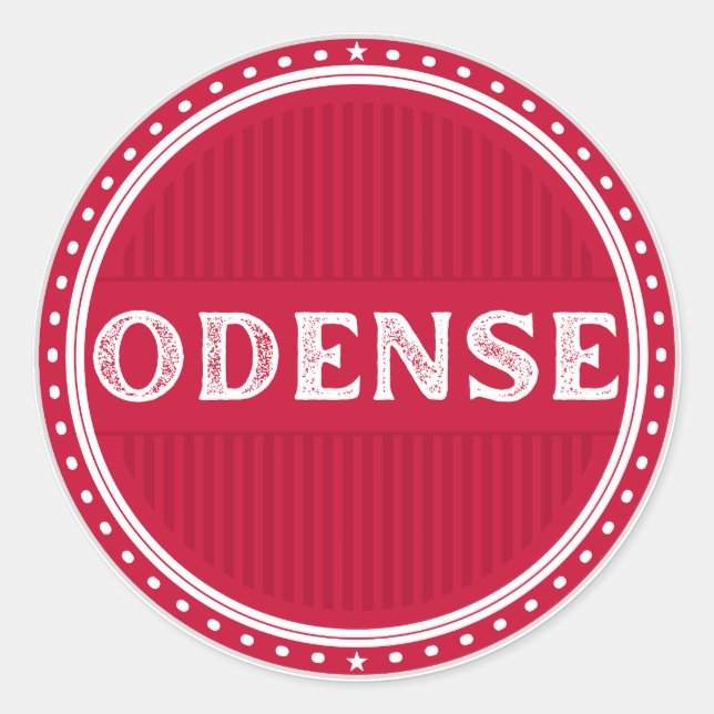 Odense City Pride Emblem – Danish Identity Runder Aufkleber (Vorderseite)