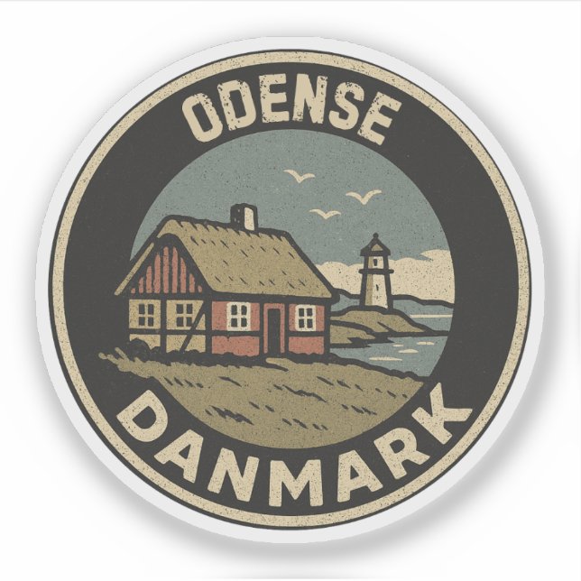 Odense, Dänemark Danmark Aufkleber (Vorderseite)