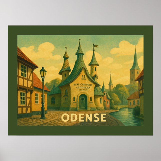 Odense Dänemark Literarisch Poster (Vorne)