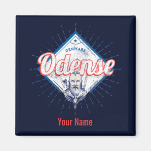 Odense Stadt Dänemark Retro Wikinger Vintage Souve Magnet