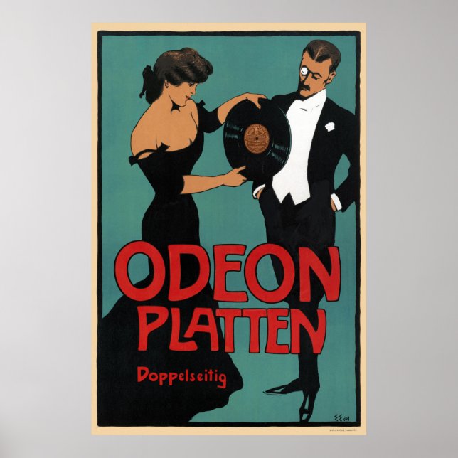 Odeon Platten Vintage Poster 1900 (Vorne)