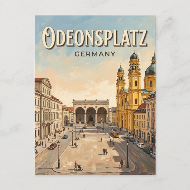 Odeonsplatz München Deutschland Postkarte (Vorderseite)