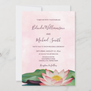ODER Code   Lotus Blume Wedding Einladung