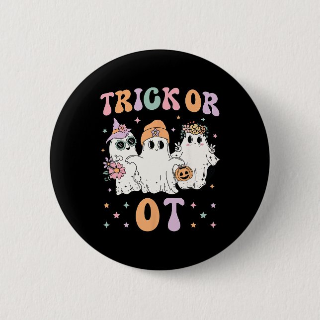 Oder ein Arbeitstherapeut Halloween Gho Button (Vorderseite)