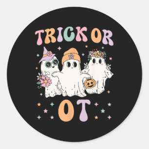 Oder ein Arbeitstherapeut Halloween Gho Runder Aufkleber