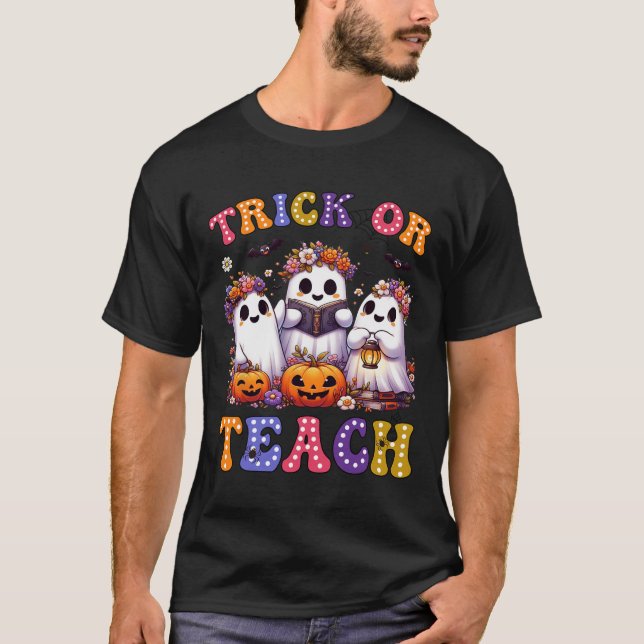Oder lehrt Halloween Ghost Pumpkin Spooky Teacher  T-Shirt (Vorderseite)