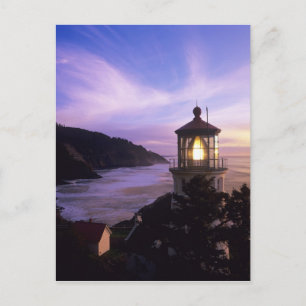 ODER, Oregon-Küste, Heceta Head Leuchtturm, auf Postkarte