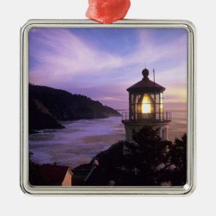 ODER, Oregon-Küste, Heceta Head Leuchtturm, auf Silbernes Ornament