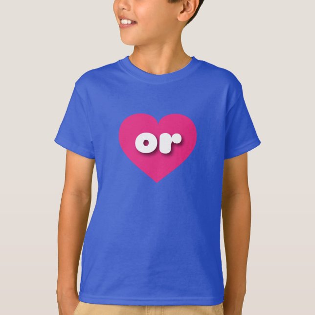 oder rosafarbenes Herz - I Liebe oder T-Shirt (Vorderseite)