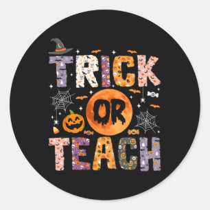 Oder unterrichtet lustige Lehrer Halloween Ghost Runder Aufkleber