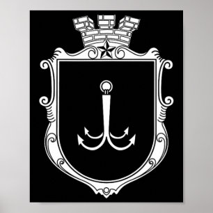 Odesa Odessa Wappen Ukraine Flagge Ukr Poster