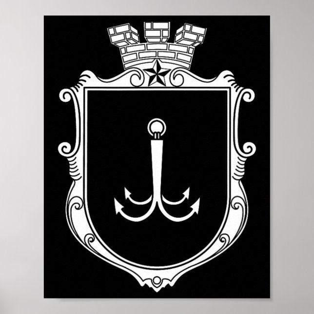 Odesa Odessa Wappen Ukraine Flagge Ukr  Poster (Vorne)