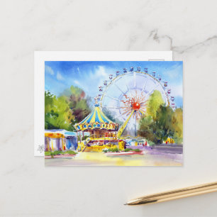 Odesa Riesenrad Aquarell Postkarte