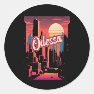 Odessa Retro Ukraine Vintage Odessit Reisender Tr Runder Aufkleber