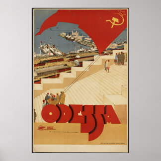 Odessa Russland UdSSR Vintage Travel Poster Ad Ret