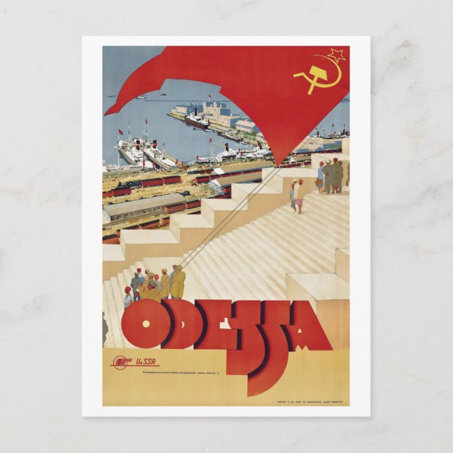 Odessa UdSSR Vintage Travel Poster Postkarte (Vorderseite)