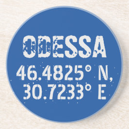 Odessa Ukraine Latitude & Longitude beunruhigt Getränkeuntersetzer