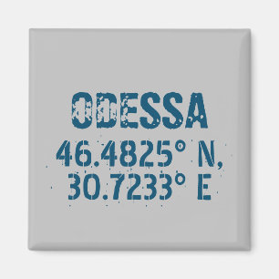 Odessa Ukraine Latitude & Longitude beunruhigt Magnet