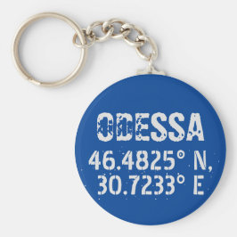 Odessa Ukraine Latitude & Longitude beunruhigt Schlüsselanhänger