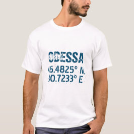 Odessa Ukraine Latitude & Longitude beunruhigt T-Shirt