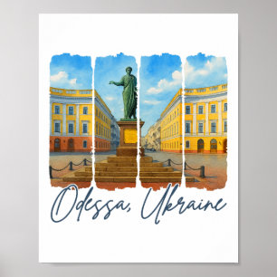Odessa Ukraine Reise Trip Brushstroke Odessa S Poster
