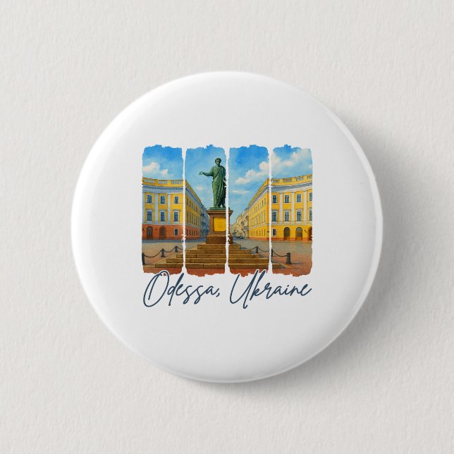 Odessa Ukraine Reise Trip Pinselstrich Odessa S Button (Vorderseite)