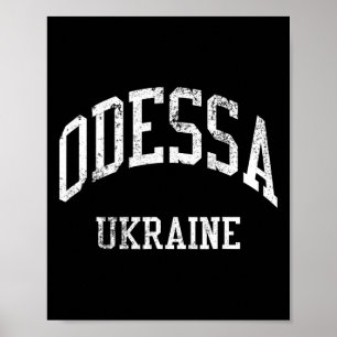Odessa Ukraine Retro 70er College-Sport-Stil Poster
