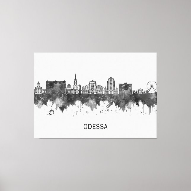 Odessa Ukraine Skyline BW Leinwanddruck (Vorderseite)