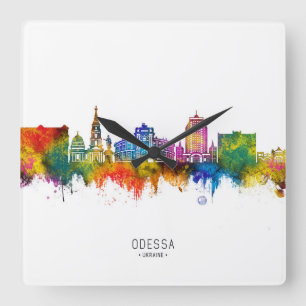 Odessa Ukraine Skyline Quadratische Wanduhr