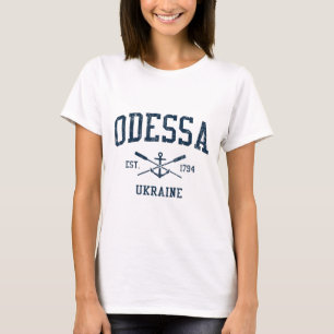 Odessa Vintage Navy gekreuzte Ruder und Bootsanker T-Shirt