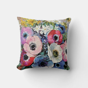 Odilon Redon Anemonen Blumen - Symbolismus der Fei Kissen