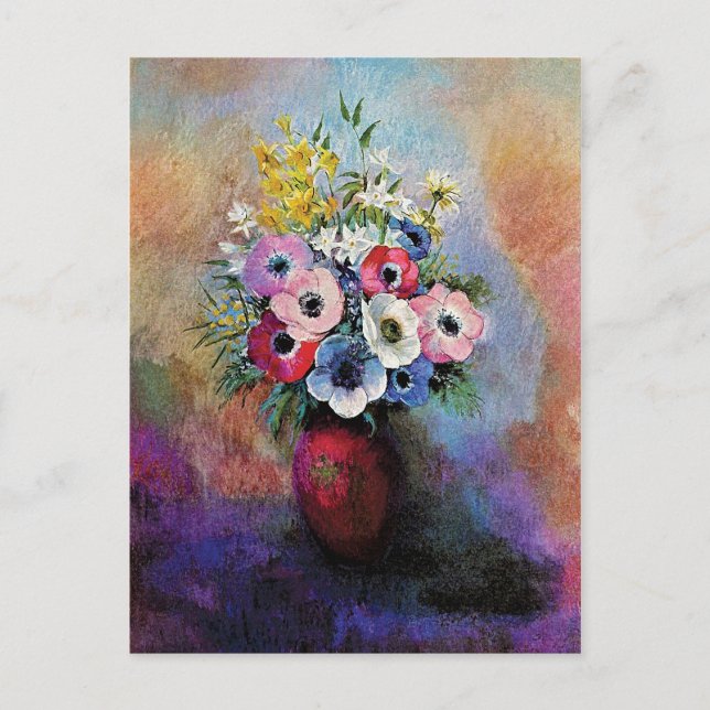 Odilon Redon Anemones - Kunstsymbolismus Postkarte (Vorderseite)