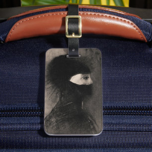 Odilon Redon Armor. Dunkle Frau sieht sich der Kun Gepäckanhänger