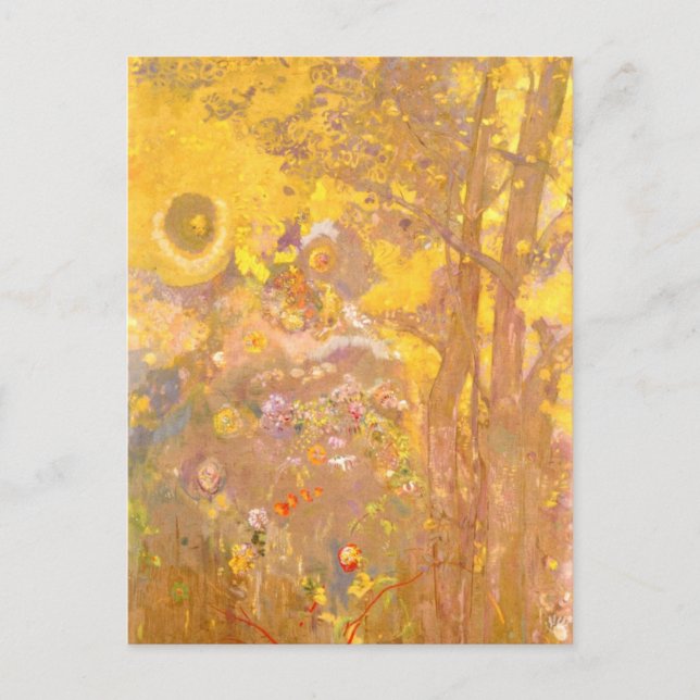 Odilon Redon - Baum auf gelbem Hintergrund Postkarte (Vorderseite)
