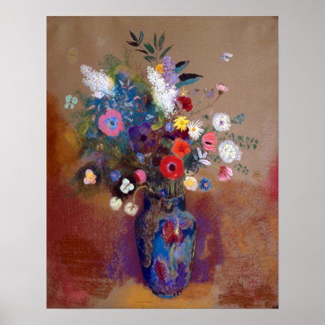 Odilon Redon Bouquet von Blume Poster (Vorne)