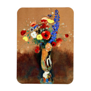 Odilon Redon - Bouquet von Wildblumen in Vase Magnet