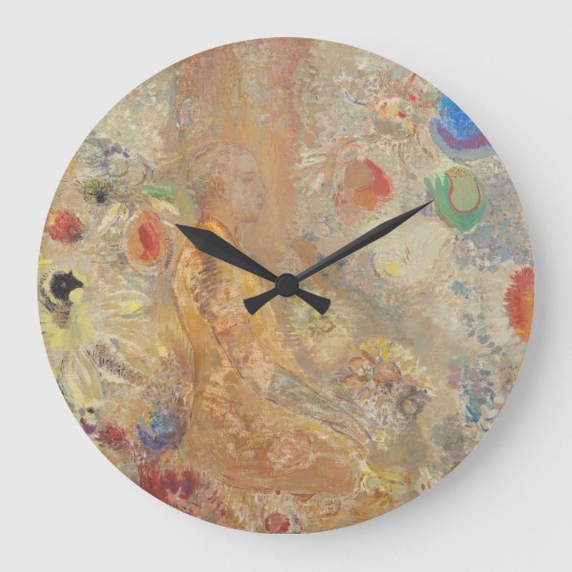 Odilon Redon Buddha in seiner Jugend CC0028 Zeitlo Große Wanduhr (Vorderseite)