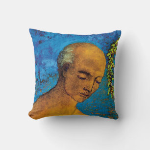 Odilon Redon Die Krone - Feine Kunst Symbolismus Kissen