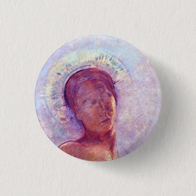Odilon Redon, geschlossene Augen 1889 Button (Vorderseite)