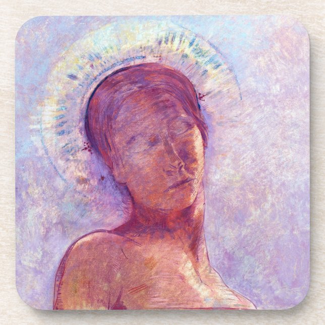 Odilon Redon, geschlossene Augen 1889 Getränkeuntersetzer (Vorderseite)
