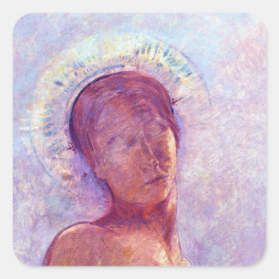 Odilon Redon, geschlossene Augen 1889 Quadratischer Aufkleber