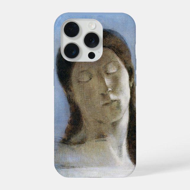 Odilon Redon, geschlossene Augen 1890  iPhone Hülle (Rückseite)