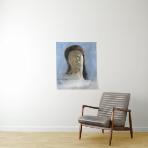 Odilon Redon, geschlossene Augen 1890 Wandteppich