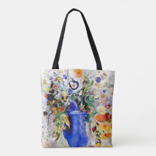 Odilon Redon - Großer Blumenstrauß in pastellblaue