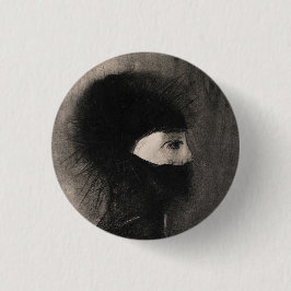 Odilon Redon. Rüstung. Dunkle Frau Gesicht. Symbol Button
