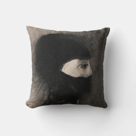 Odilon Redon. Rüstung. Dunkle Frau Gesicht. Symbol Kissen