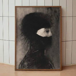 Odilon Redon. Rüstung. Dunkle Frau Gesicht. Symbol Poster