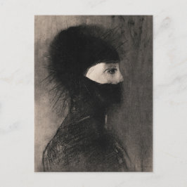 Odilon Redon. Rüstung. Dunkle Frau Gesicht. Symbol Postkarte