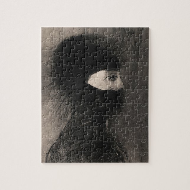 Odilon Redon. Rüstung. Dunkle Frau Gesicht. Symbol Puzzle (Vertikal)